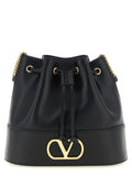 Valentino Garavani Black Lamb Leather Bucket Bag