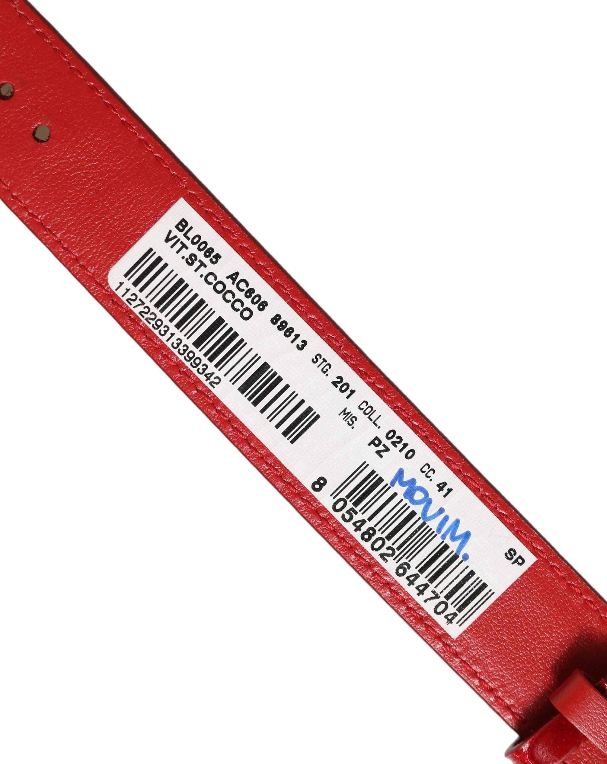 Red Embossed Leather Gold Buckle Belt Strap Bracelet