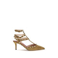 Beige Suede Leather Pumps