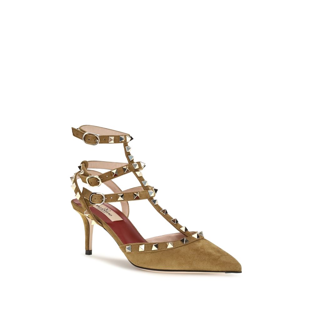 Beige Suede Leather Pumps