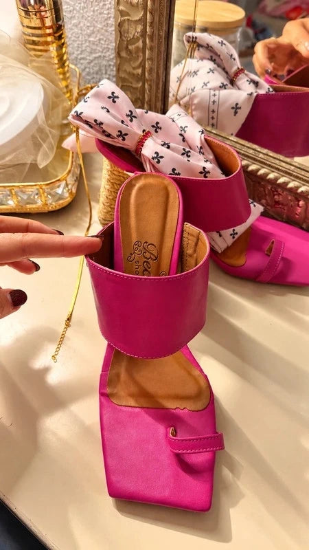 Brazilian Wedge Sandals - Fuchsia Pink